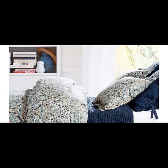 Pottery Barn Bedding Mackenna Paisley Percale Duvet Cover Sham